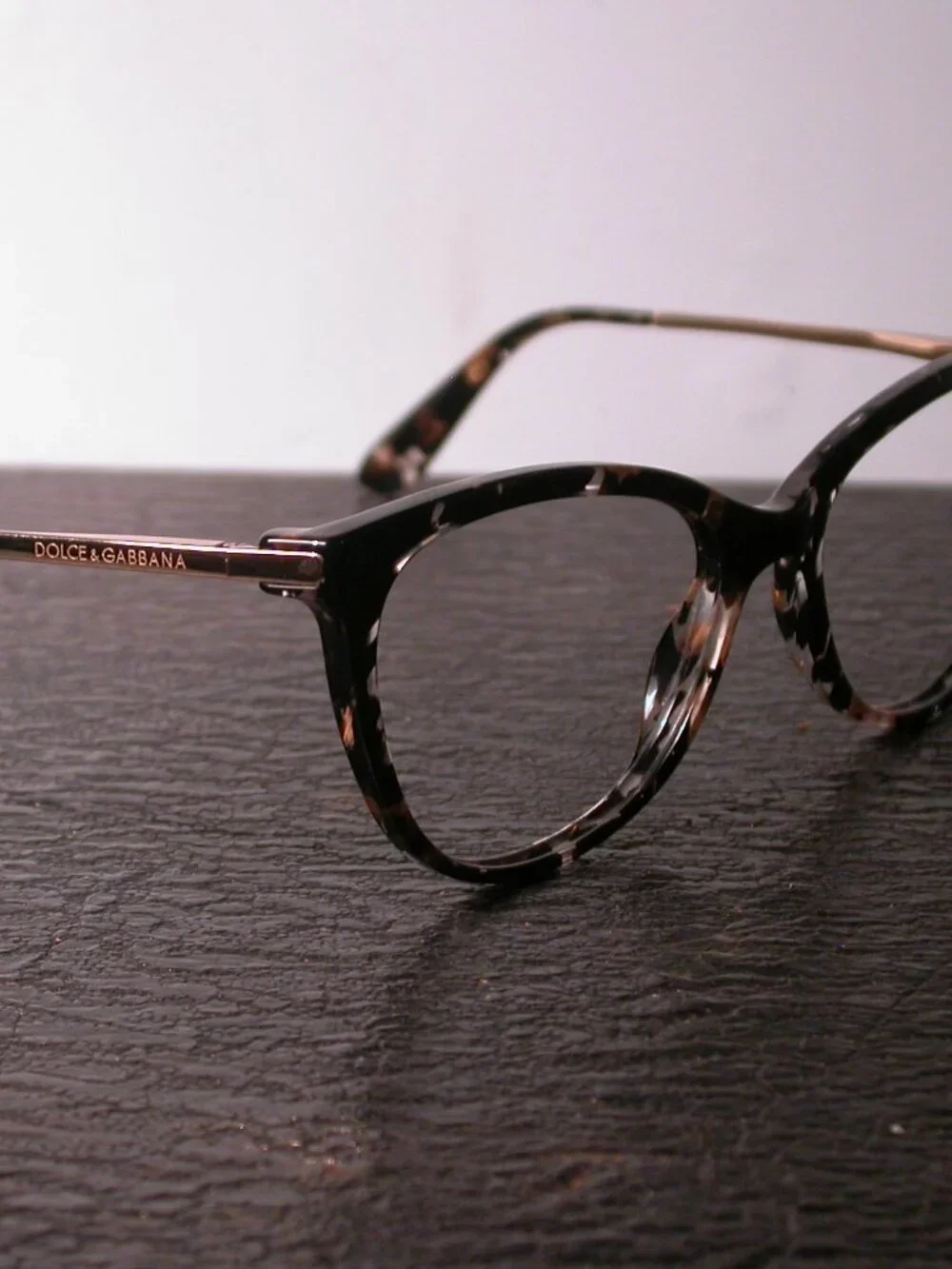 Authentic Dolce & Gabbana Designer Gold and Tort Eyeglasses Frames Made in Italy